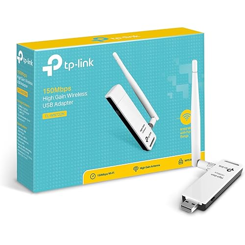 TP-Link Nano USB WiFi Dongle 150Mbps High Gain Wireless Network Adapter for PC Desktop and Laptops. Supports Win10/8.1/8/7/XP Linux 2.6.18-4.4.3, Mac OS 10.9-10.15 (TL-WN722N)