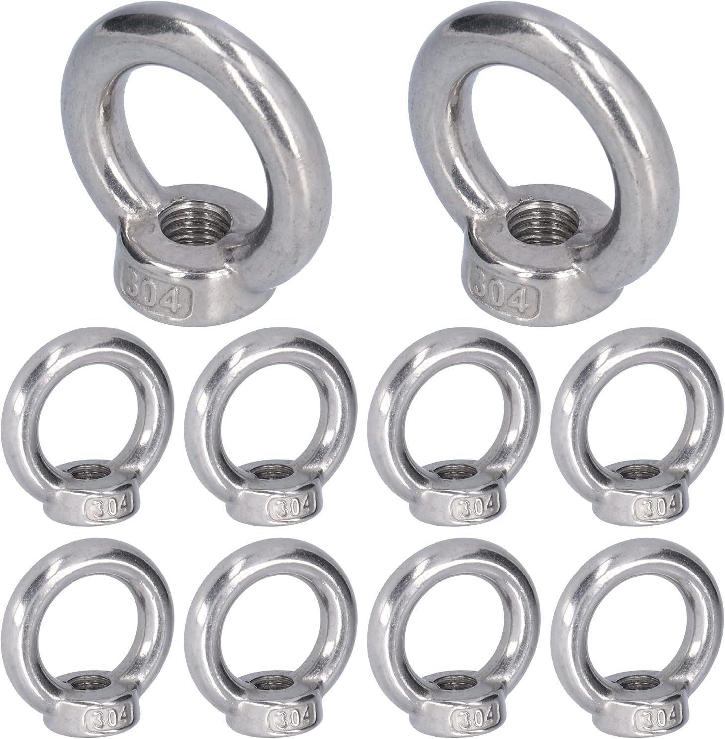 Threaded Marine Nuts, Lifting Eye Nut High Strength Wear Resistant Precise for Engineering Cranes for Mining Equipment for Forestry Machinery(M5)