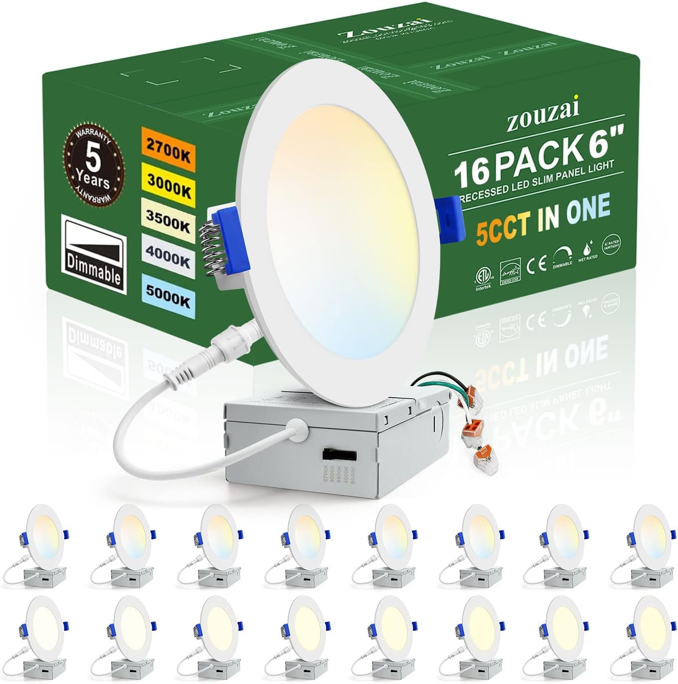 Hyperikon 6 inch LED Recessed Lighting Selectable Color Temperature ...