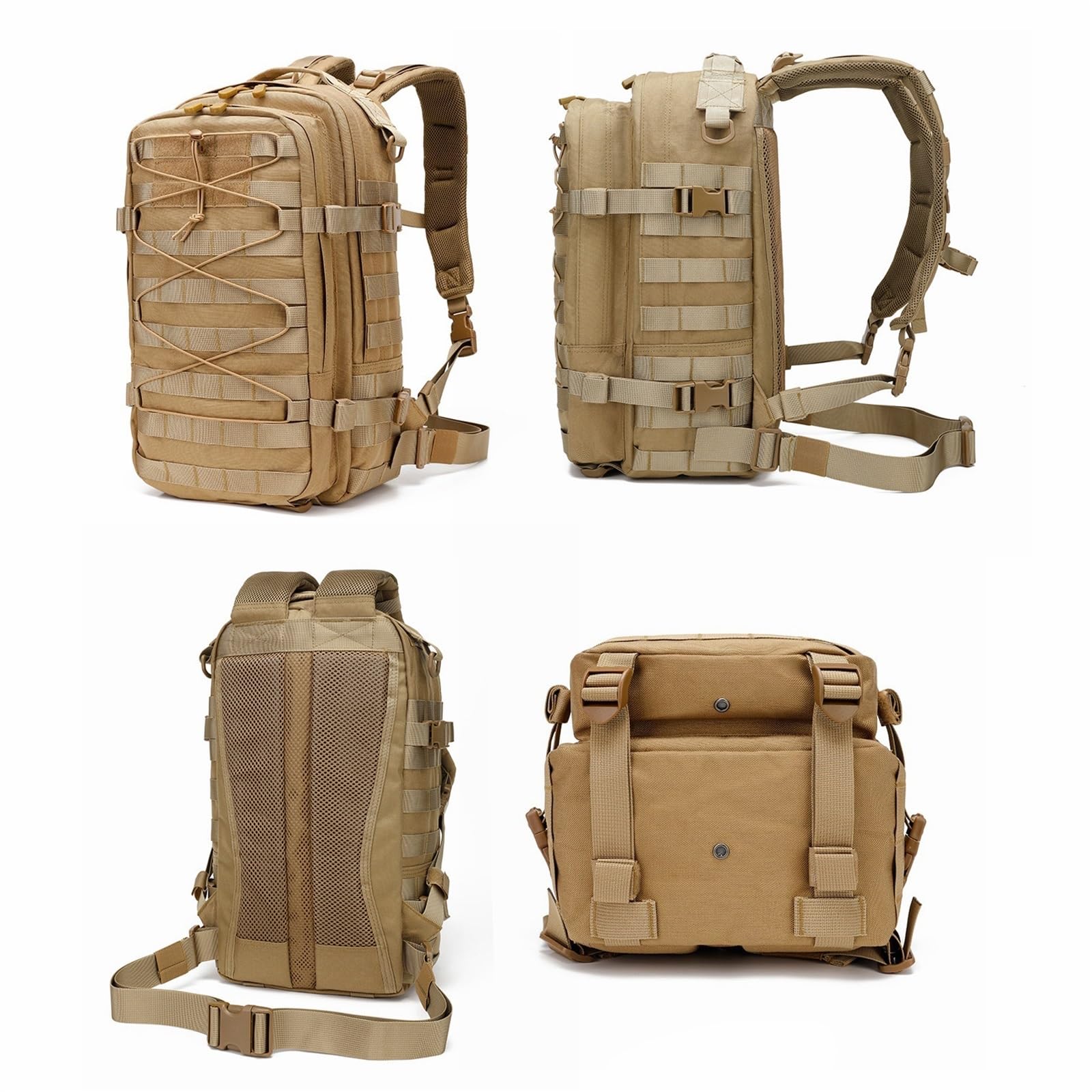 Outdoor 20-35l Military Tactical Assault Hiking Oddychający Plecak, Casual Waterproof Travel Camping Daypack, Do Jazdy Na Rowerze I Na Rowerze Szkoły Pieszych Wędrówek, Trekkingu, Polowań(Army green)