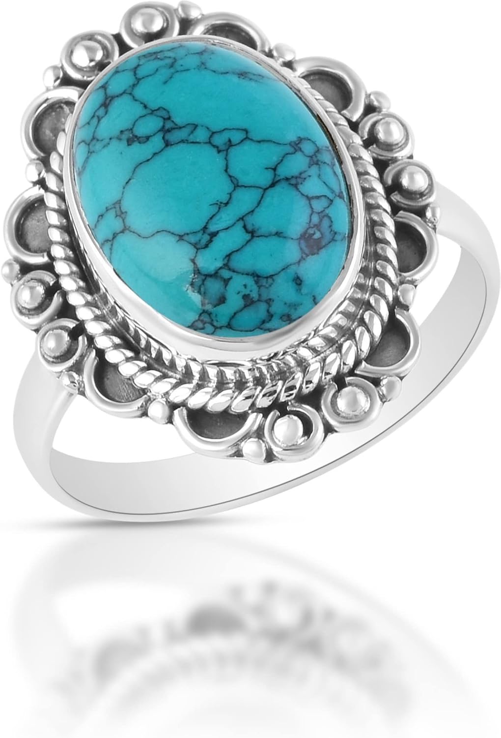 Solid 925 Sterling Silver Ring For Womens Natural Gemstone Ring Sterling Silver Cocktail Ring Black Gemstone Ring