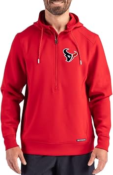 Cutter & Buck Mens NFL Roam Eco Half-Zip Recycled Pullover Hoodie