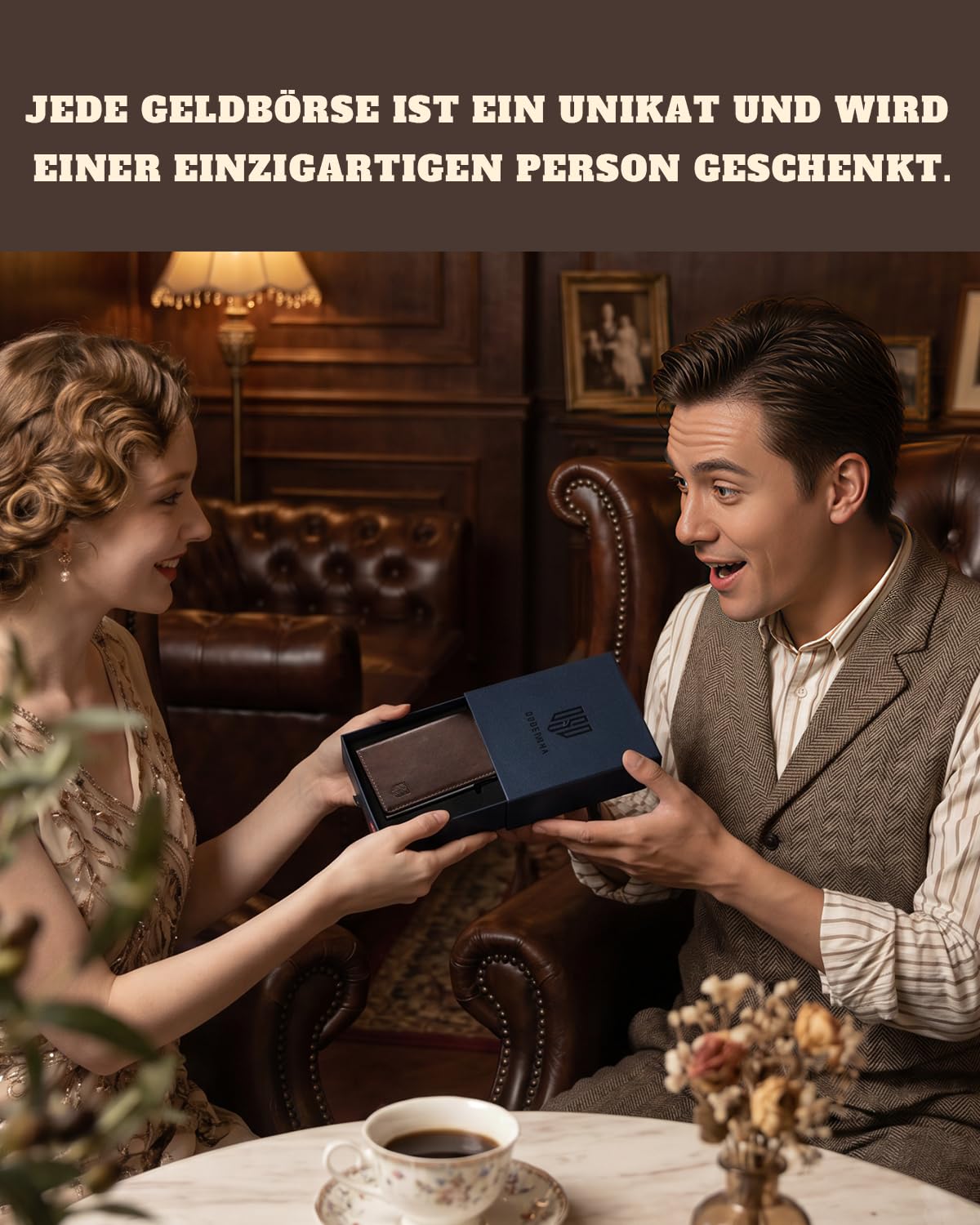 DODENSHA MagSnap Geldbörse Herren I Slim Wallet mit XL-Münzfach für 10+ Münzen I Kreditkartenetui Geldbeutel Herren für 10+ Karten I Magnetischer Verschluss Geldbörse I RFID Schutz I Braun Silbrig