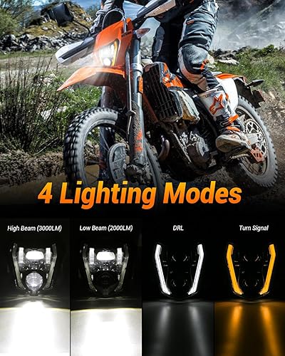 Miniatura 36 de BICYACO Faro delantero LED de motocicleta de 7 pulgadas con luces antiniebla de 4.5 pulgadas, aprobado por DOT SAE, compatible con Harley Davidson