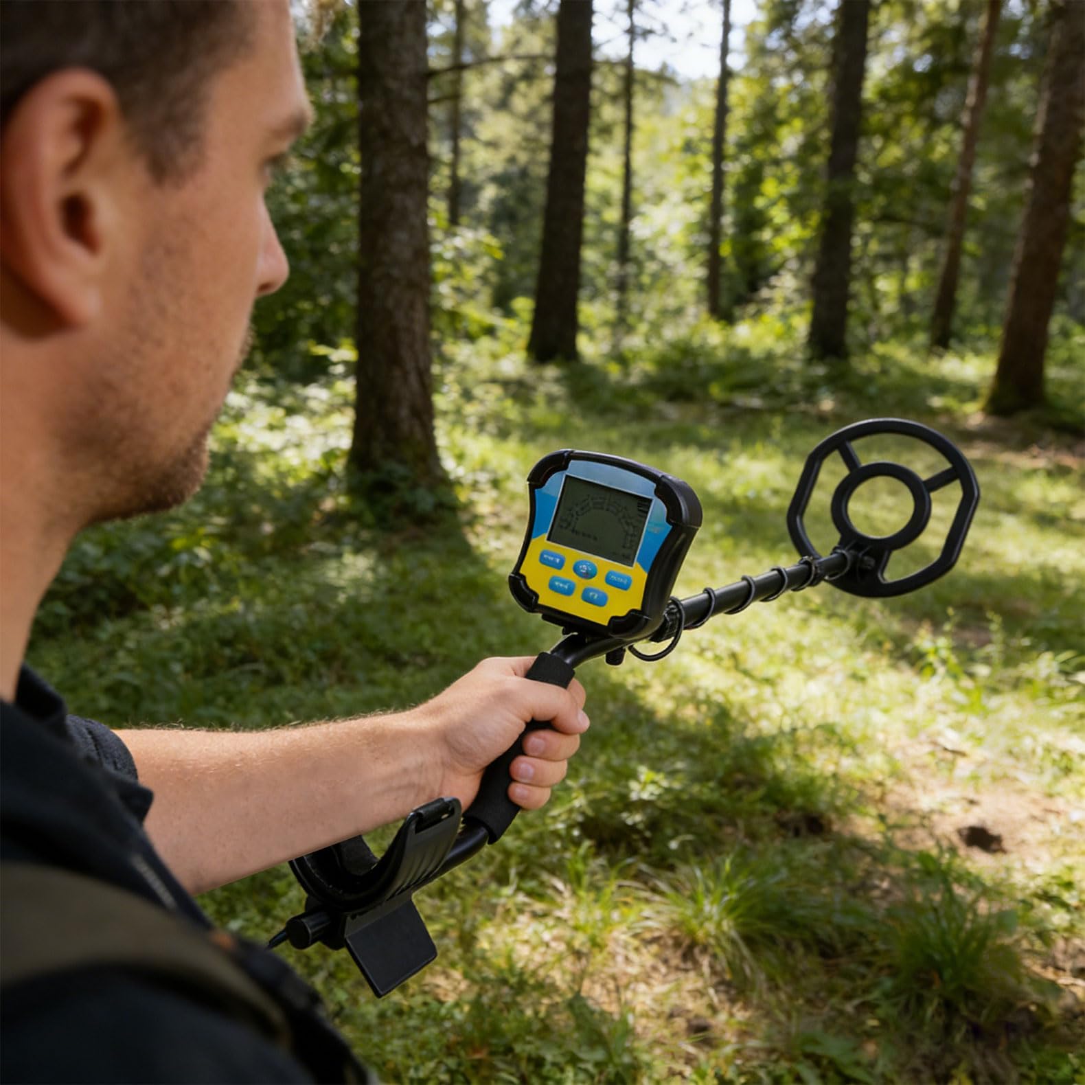 Metal detector con indicazione della profondità delle bobine di ricerca da 10 pollici e più avvisi sonori per un rilevamento accurato Metal Detector con display LCD