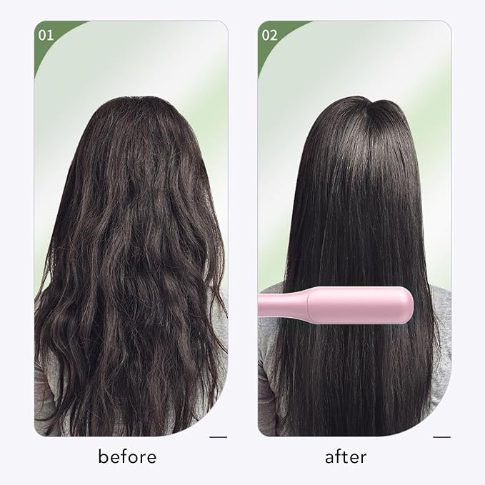 Cepillo y plancha para cabello 2 en 1 con iones negativos miniatura 3