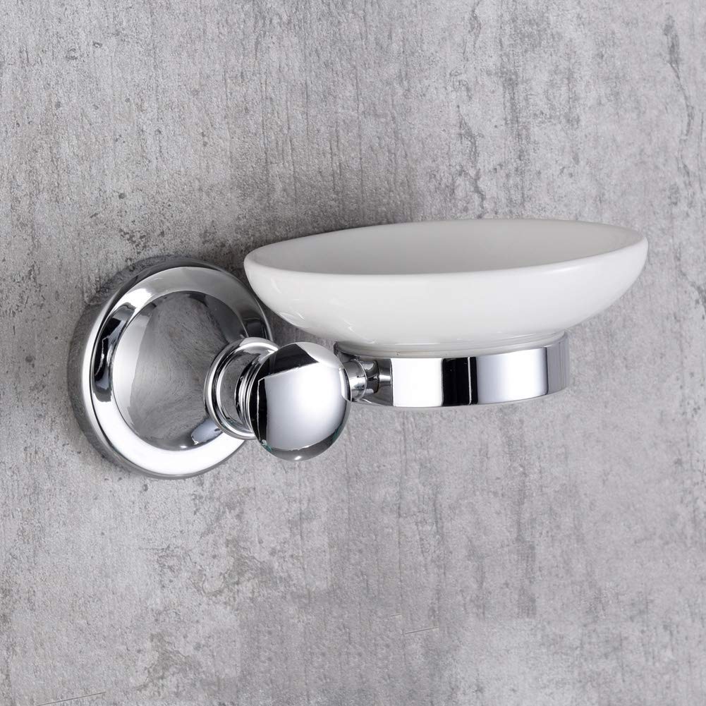 Porte-savon rond suspendu pour douche épurée et ordonnée