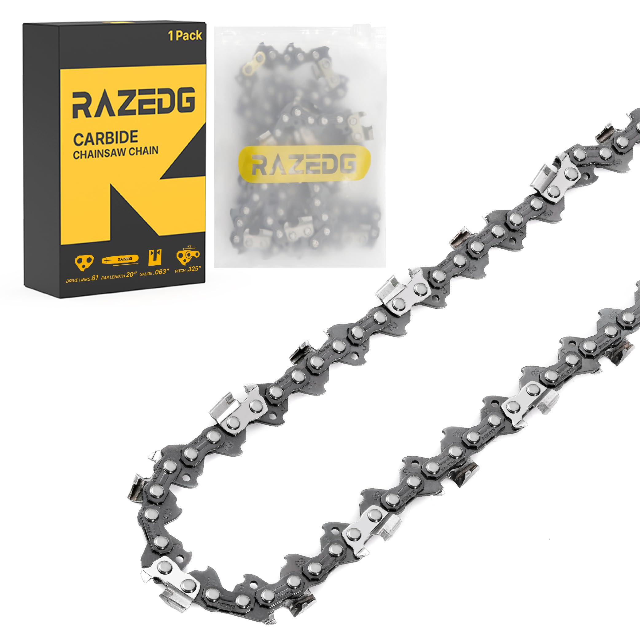 Amazon.com: RazEdg 20 Inch Carbide Chainsaw Chain, .325