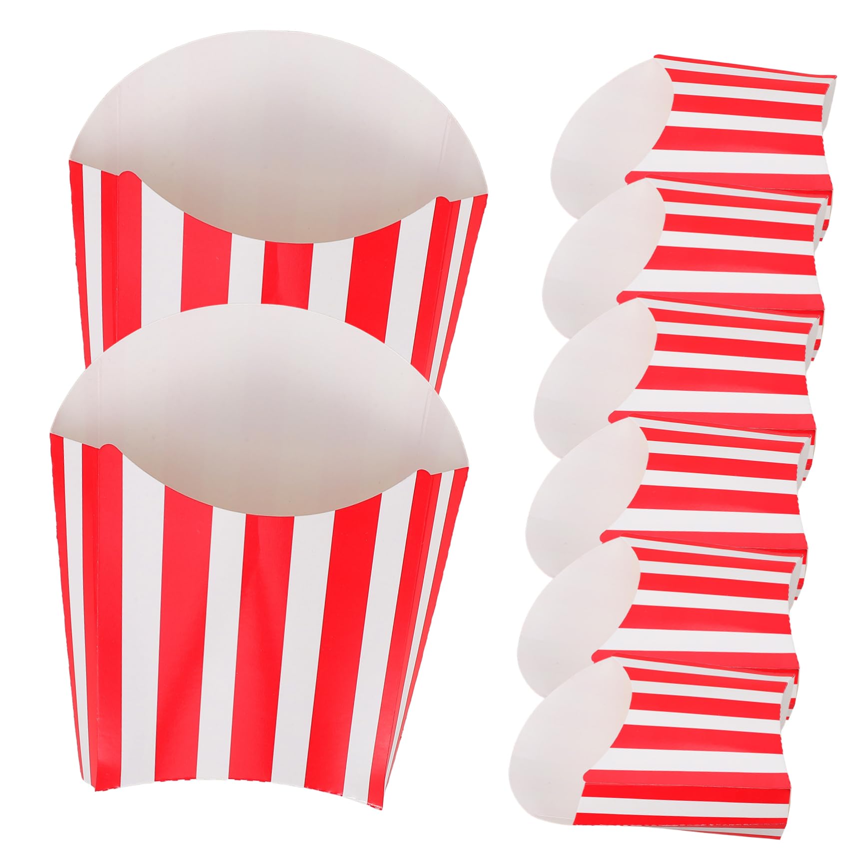 ABOOFAN 200pezzi Scatole Popcorn e Snack Per Feste Contenitori Per Fritte e Dolci Per Compleanni Matrimonio e Serate Cinema Design Strisce Rosse