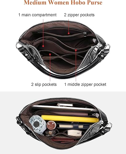 Miniatura 6 de Over Earth Bolso Hobo de cuero genuino para mujer, bolsos cruzados