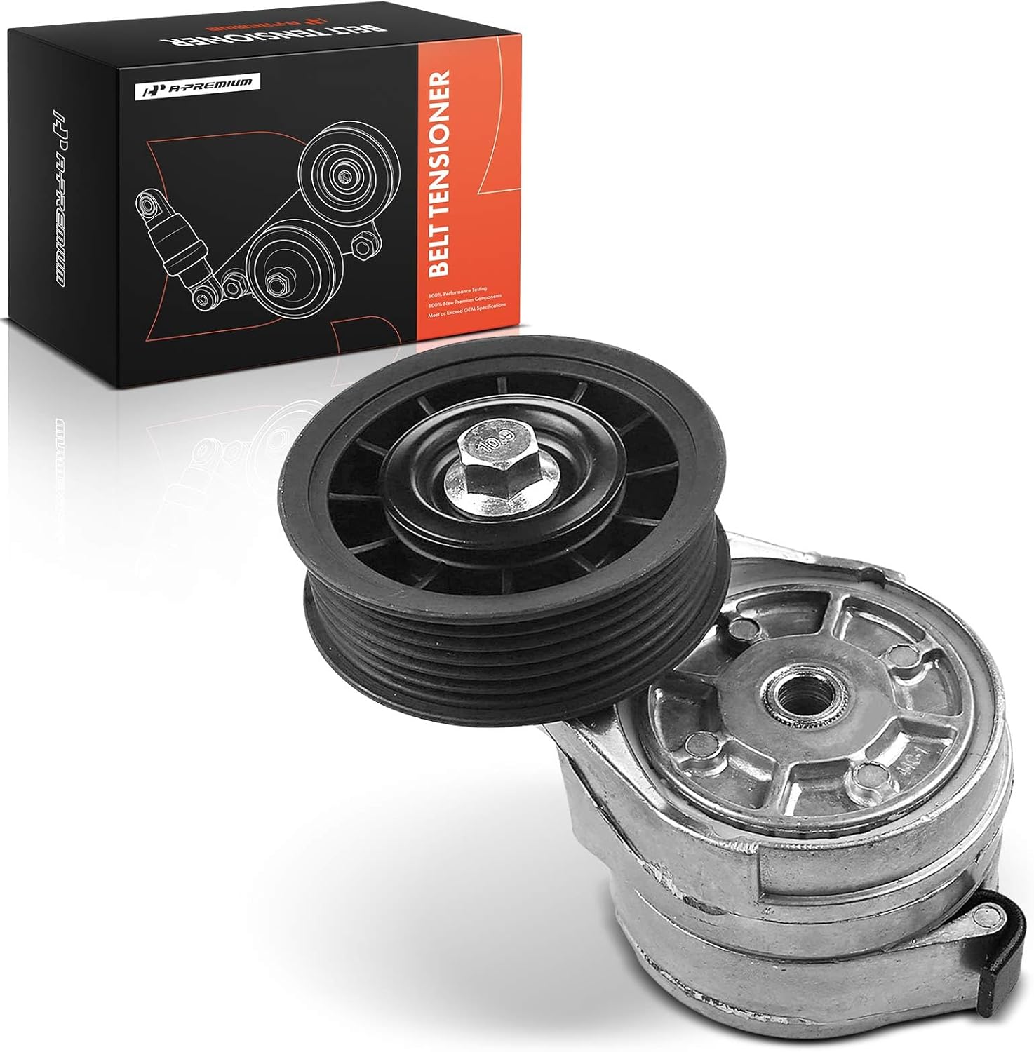 A-Premium Belt Tensioner Assembly with Pulley Compatible with Chevrolet Corvette 1992-1993 V8 5.7L