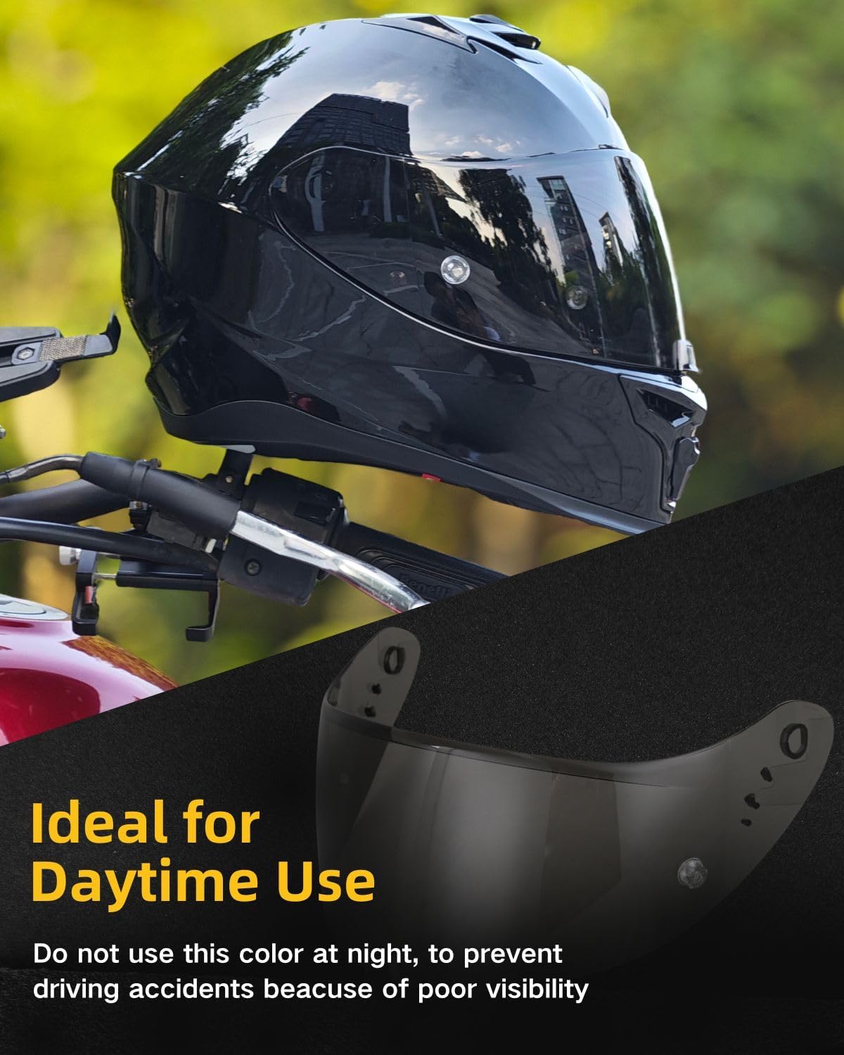 Soman T520 Tinted Visor Replacements, R1 Face Shiled Replacements Compatible with T520 ST1400 R1 UV Protection Windproof (Tinted Smoke)