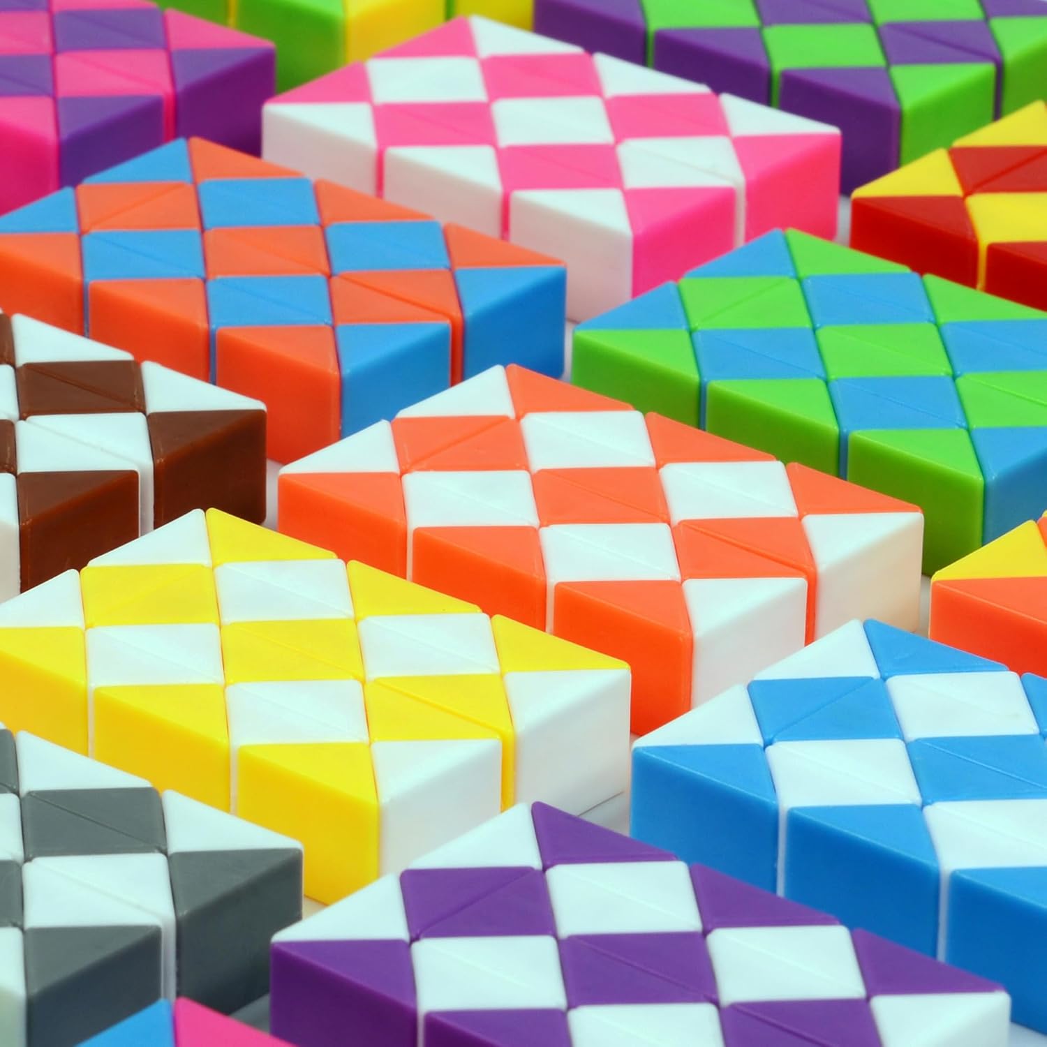 35 Pack 24 Blocks Magic Snake Cube Toy,Fidget Mini Snake Cube Puzzle Toy for Kids,Mini Plastic Puzzle Cube Toy for Kids Party Supplies,Classroom Rewards - Image 7