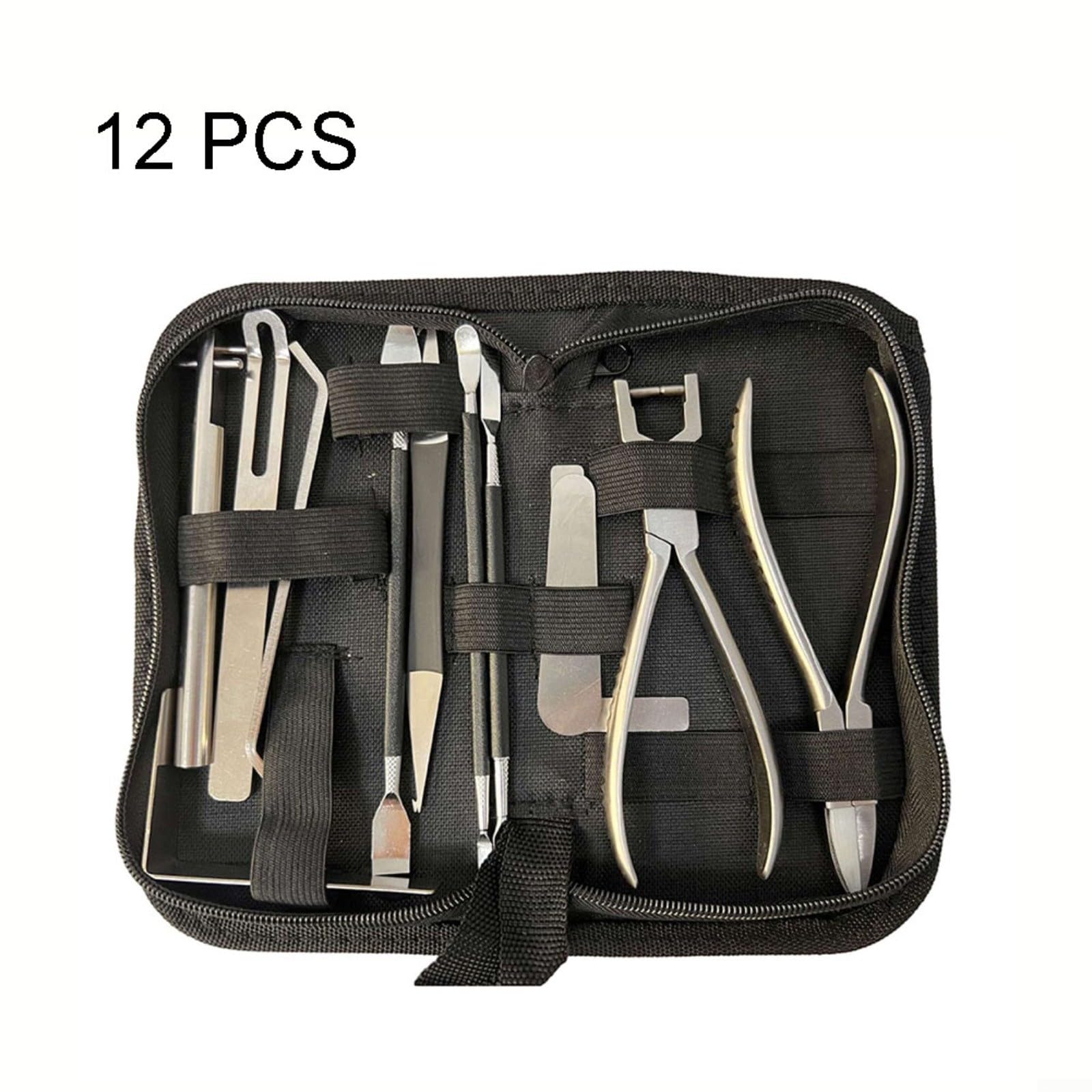 Kit de herramientas de reparación de saxofón de acero inoxidable para WOODWIND, juego de mantenimiento para flauta de clarinete de saxofón, oboe con bolsa de almacenamiento para músicos Luthiers