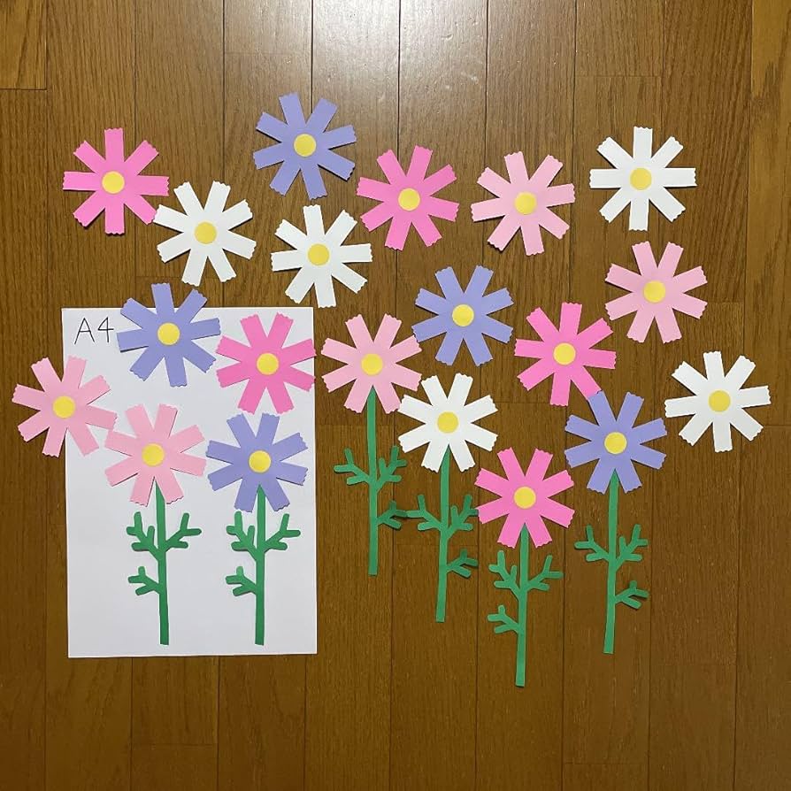 Amazon.co.jp: 壁面飾りコスモス② 花 9月10月 秋 保育教材