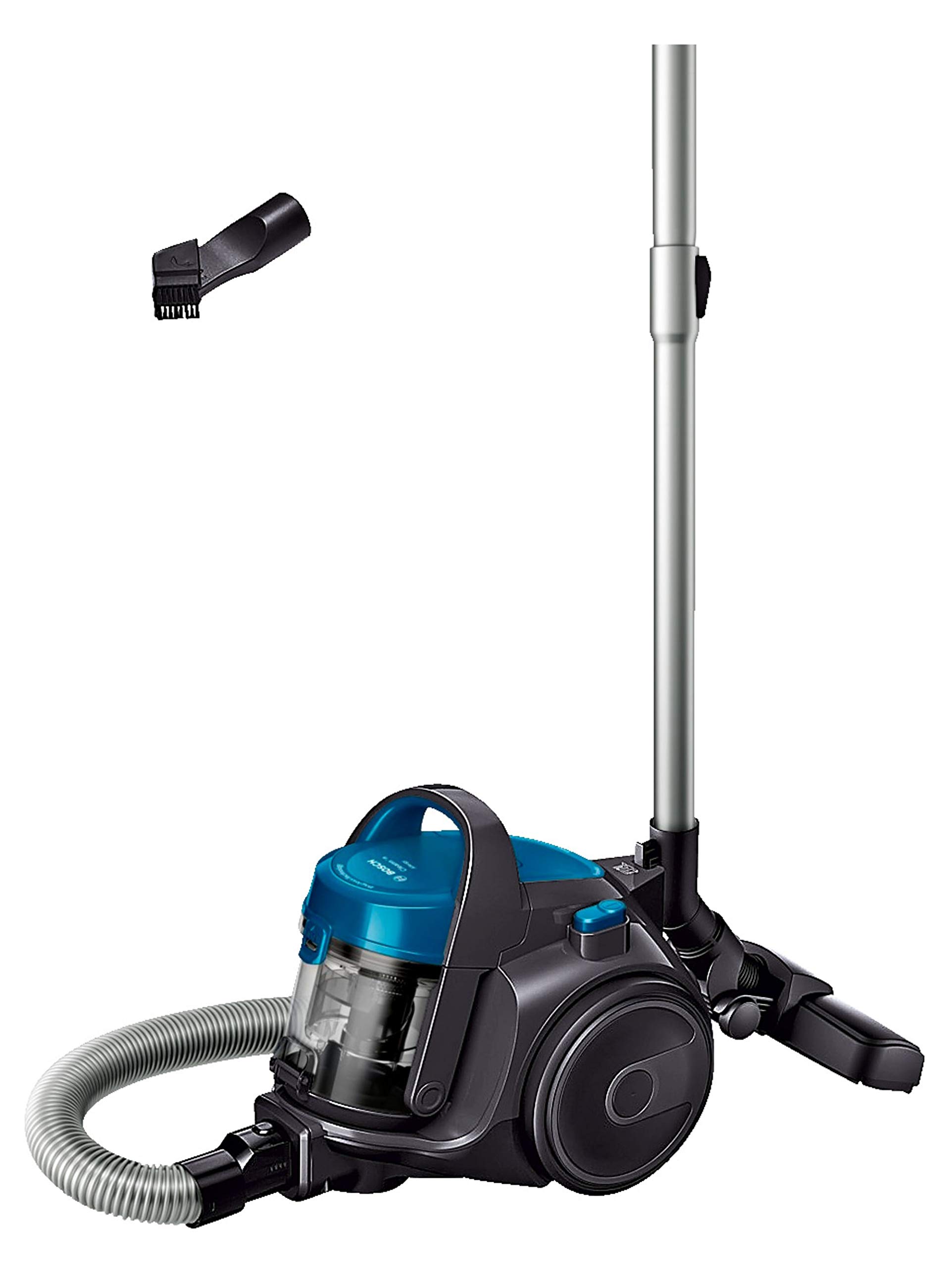 Bosch Aspiradora sin Bolsa Cleann´n Serie 2 BGC05A220A, aspiradora para Suelo, Boquilla para parqué, alfombras, Azulejos, Filtro higiénico, Cable Largo, silencioso y Ligero, 700 W, Color Azul