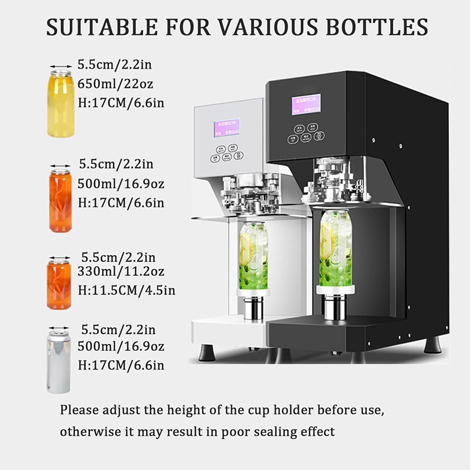 Sigillatrice semiautomatica per lattine, macchina commerciale per sigillare tazze per casa, bar, ristoranti e bevande, ideale per sigillare bevande gassate e bevande