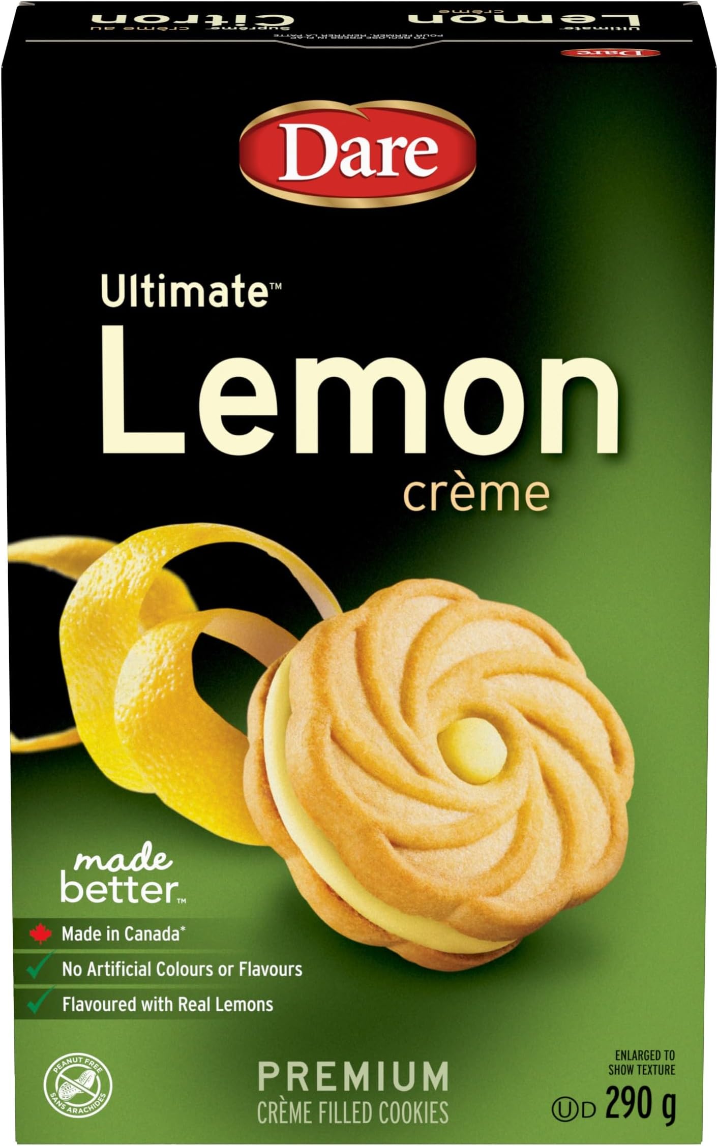 Dare Ultimate Lemon Creme Filled Cookies, 290g/10.2oz, (Imported from Canada)