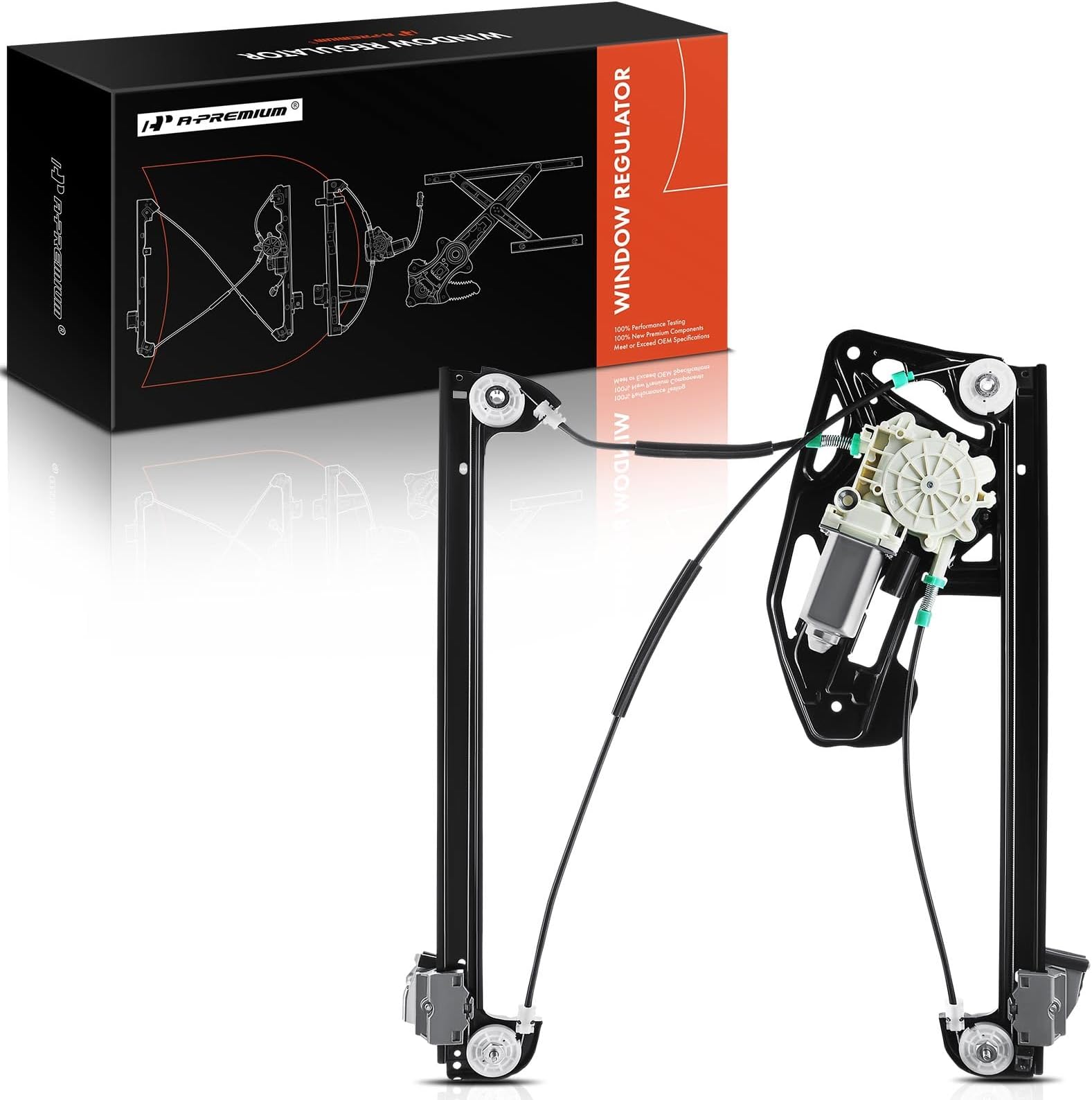 A-Premium Power Window Regulator with Motor Replacement for BMW E38 740i 740iL 750iL 1995-2001 Front Right Passenger Side