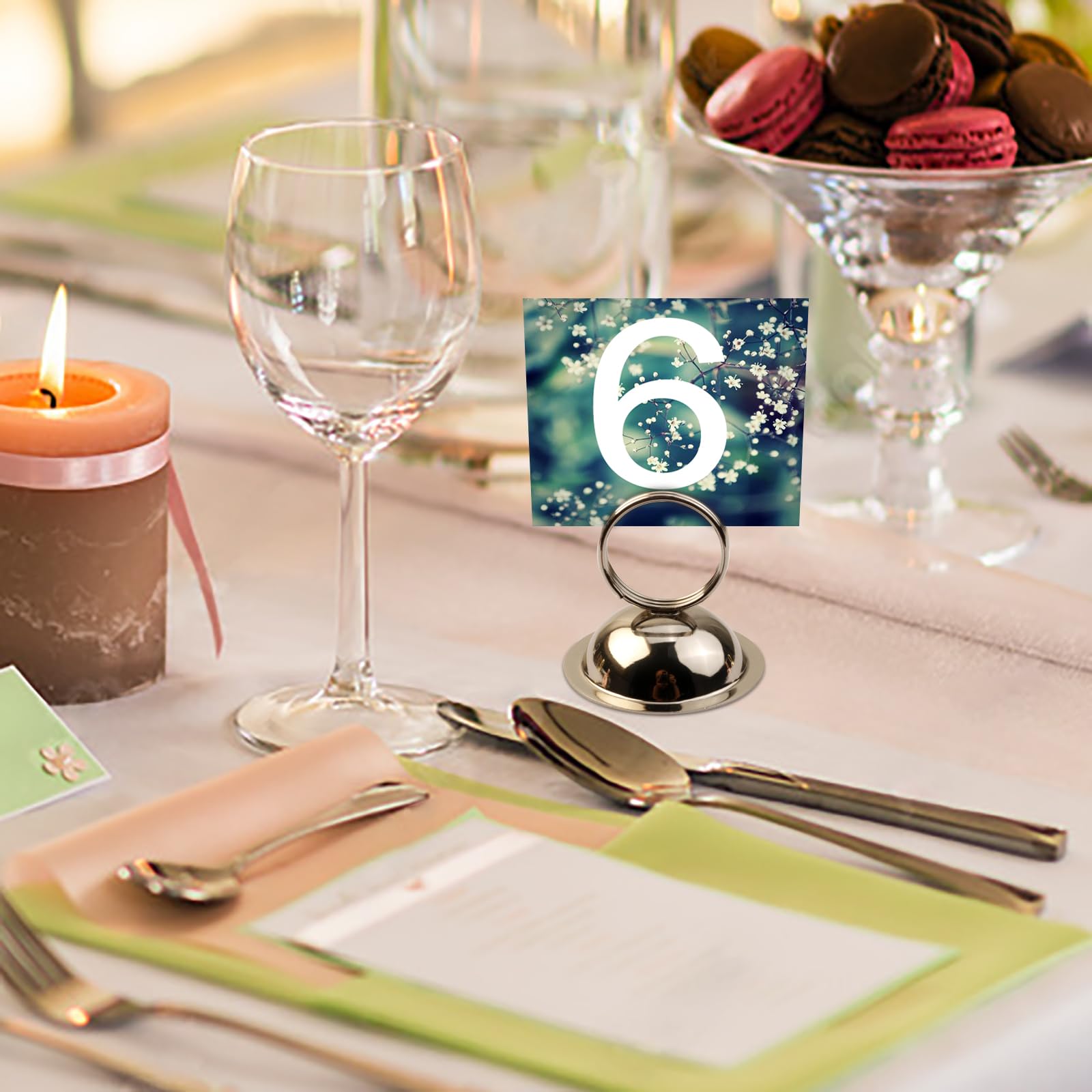 Tischnummernhalter, Ringclip, Tischkartenhalter, Menüständer, Menükartenhalter, Foto-Clips für Hochzeit, Party, Festival, Dekoration, 14 Stück (Silber)