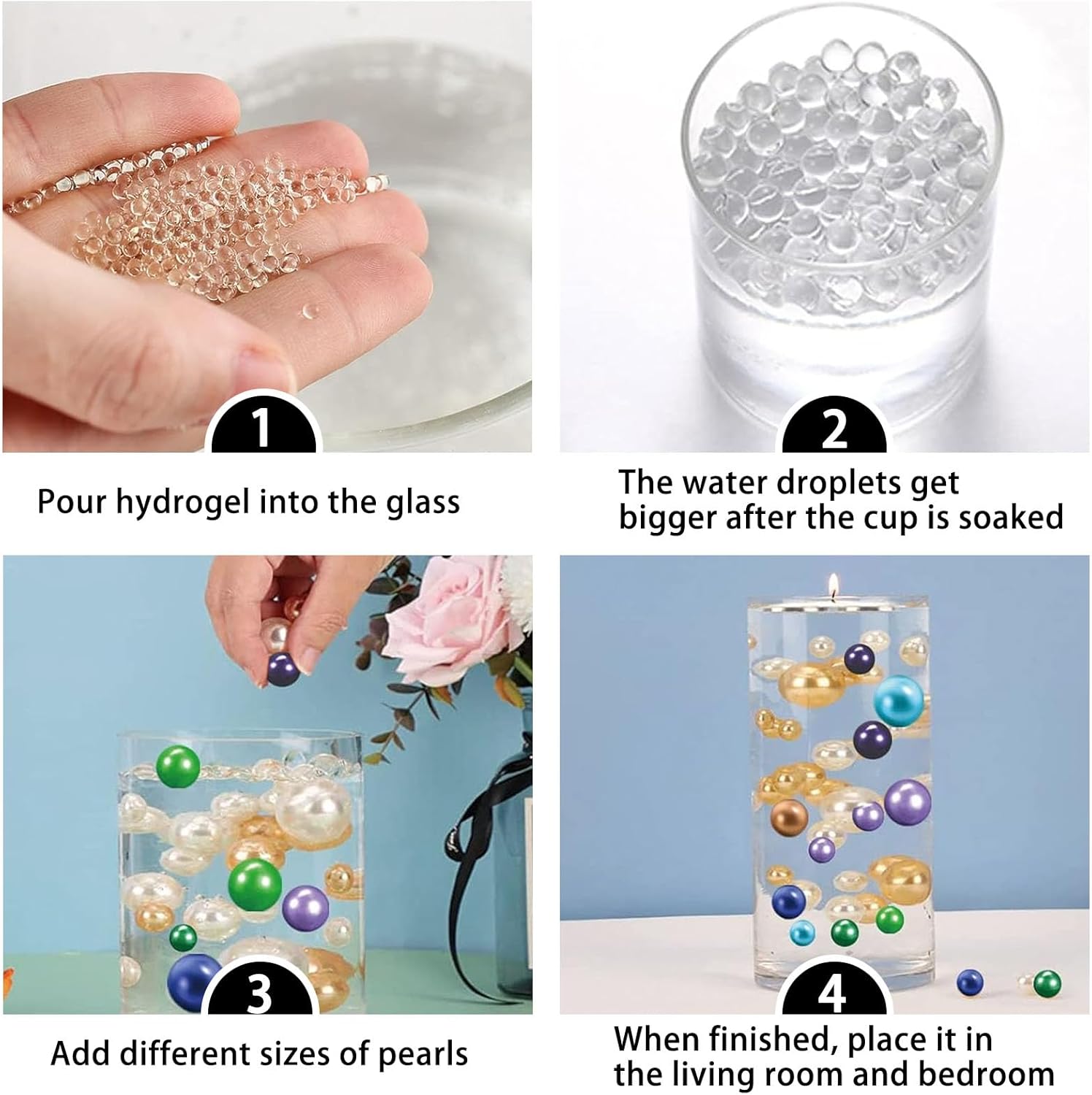 200PCS Orange Faux Pearls Beads for Centerpiece Vases, Vase Filler Faux Pearls, No Holes Filler Beads for Party Anniversary Birthday Wedding Thanksgiving Table Decor, 10/14/20/30mm - Image 4