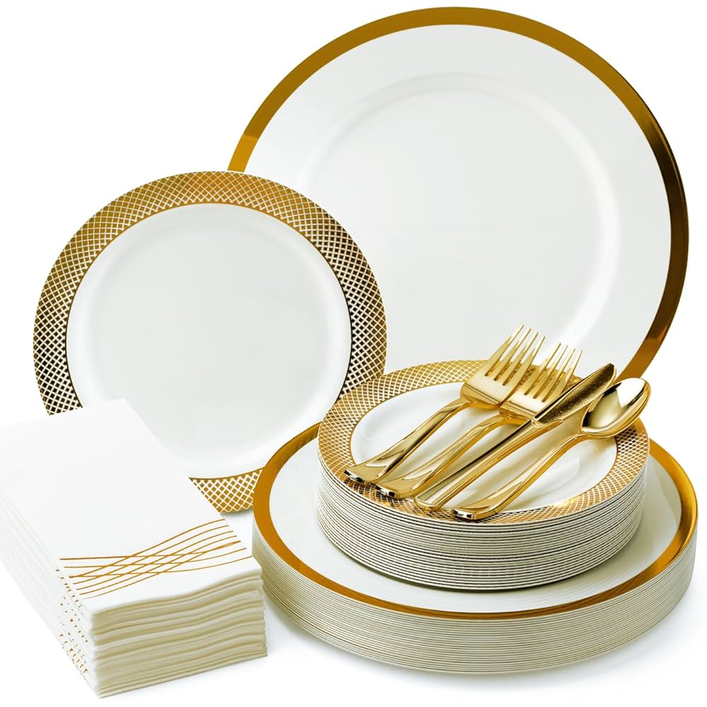 透明プラスチック皿 金色の縁取り4枚セット 透明プラスチック皿 金色の縁取り4枚セット