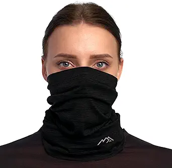 Merino.tech Merino Wool Ski Neck Gaiter - Face Mask Neck Warmer for Men & Women