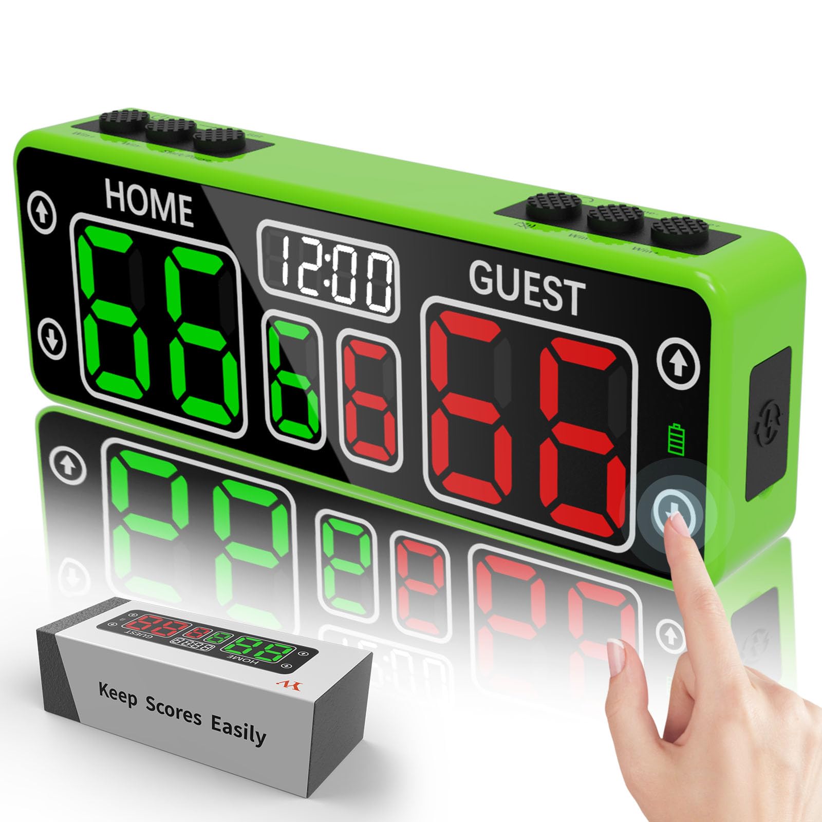 YZ Upgraded Digital Scoreboard with Timer, Mini Magnetic Electronic Scoreboard, LED Portable Scoreboard Basketball, Cornhole Score Keeper for Indoor&Outdoor Games