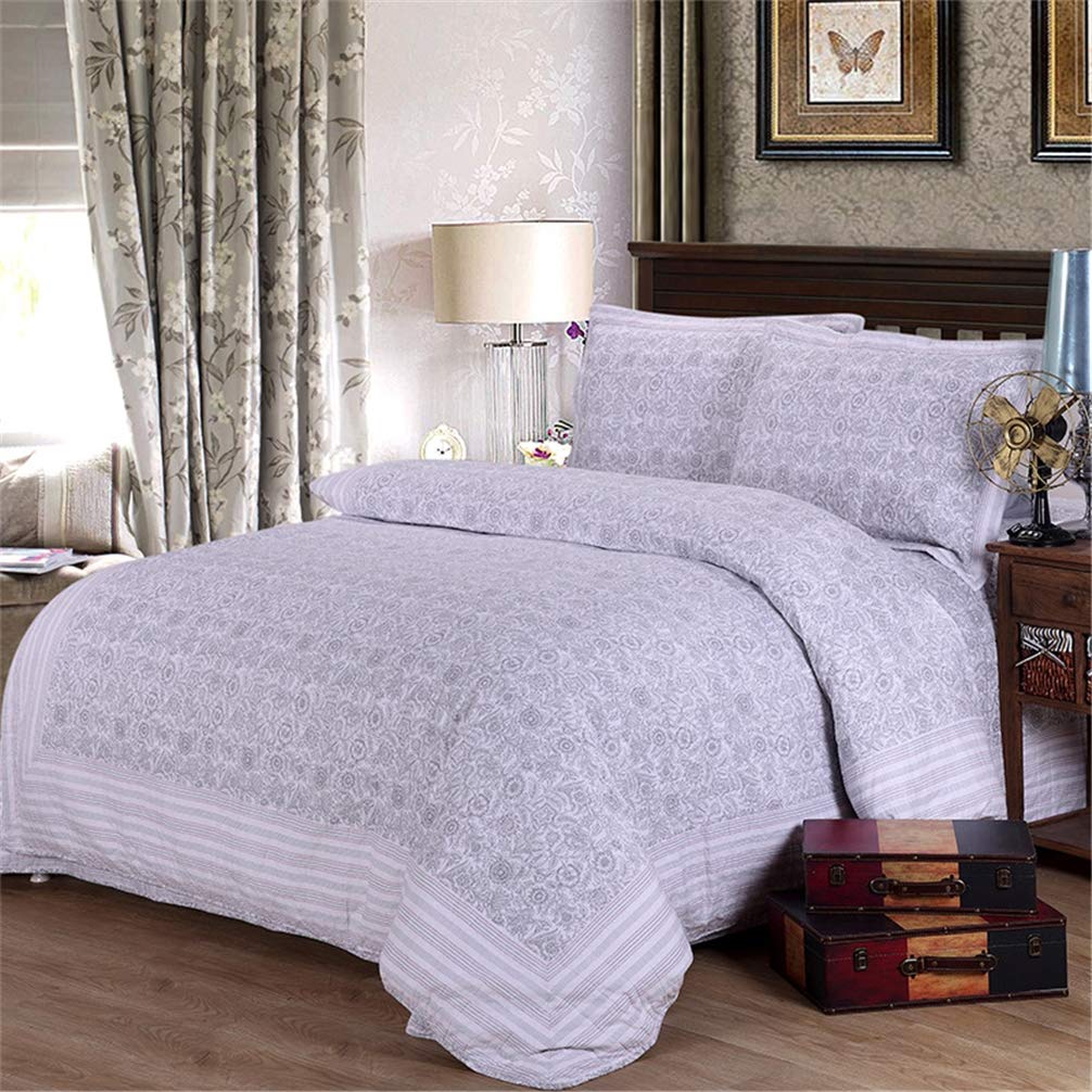 Couvre-lit matelassé coton 230x250 grande taille jeté de lit 3 pièces