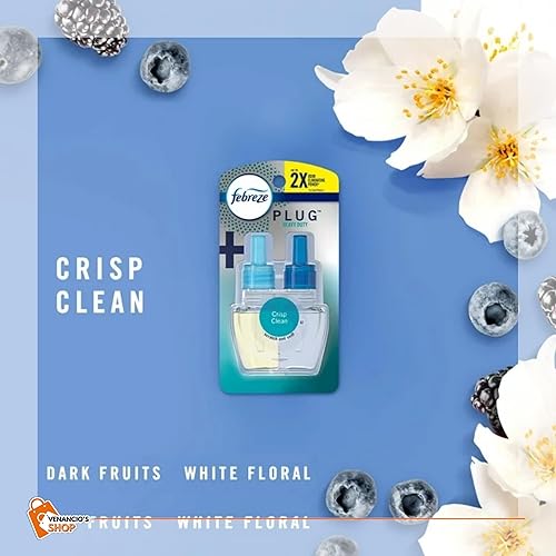 Miniatura 3 de Febreze - Recambio para ambientador de aire, 0.87 onzas líquidas. Recambios de aceite, 2 unidades + incluye adhesivo Venanciosfridge (limpieza