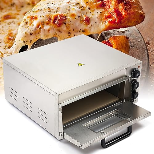 Miniatura 9 de Horno eléctrico de pizza de 2000 W, de acero inoxidable, para hornear, pan, pasteles, encimera, hornear, horno de pizza eléctrico comercial con