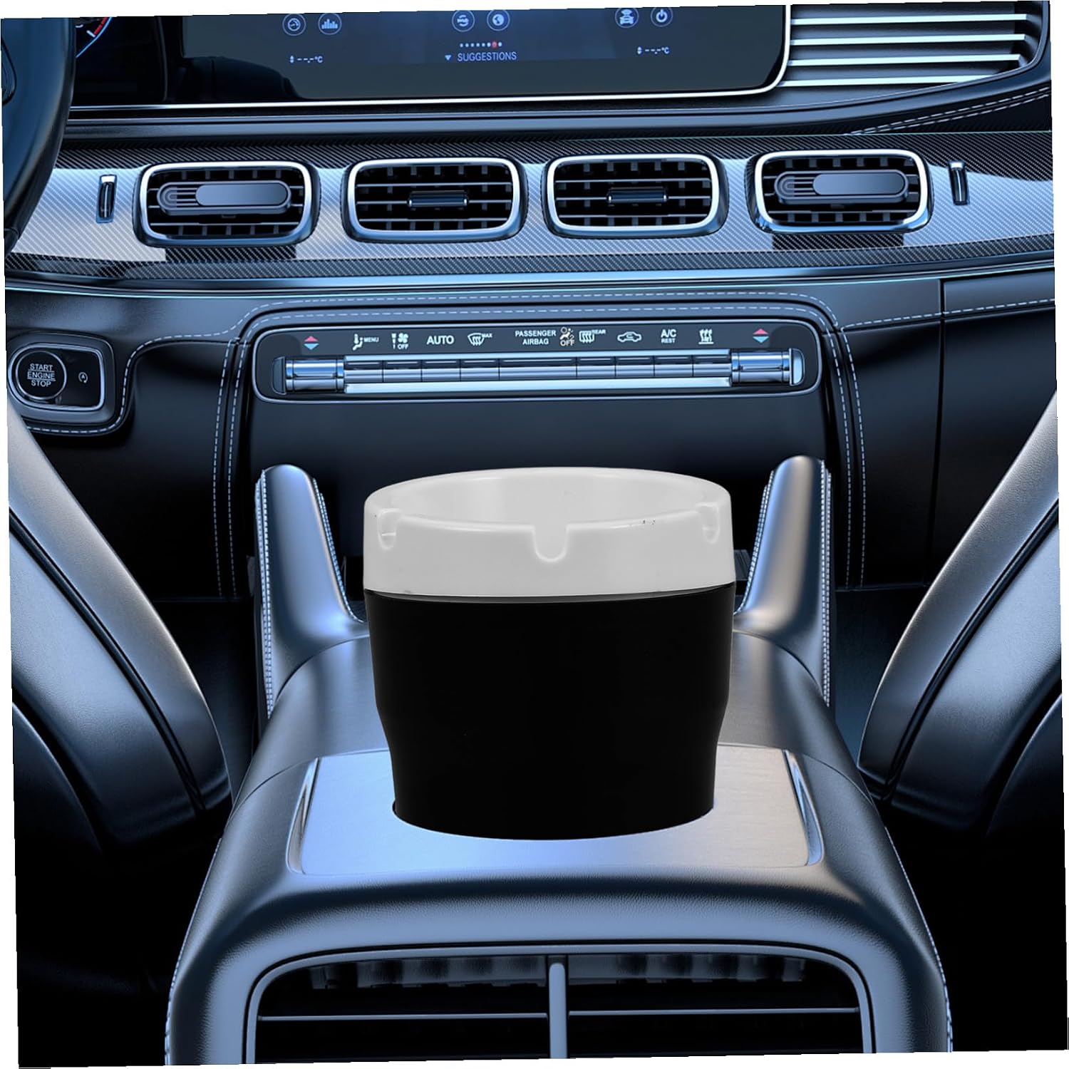 Portable Car Ashtray with Lid Smokeless Self-extinguishing Compact Cup Holder for Vehicle Office Home and Easy to Clean Car Accessories