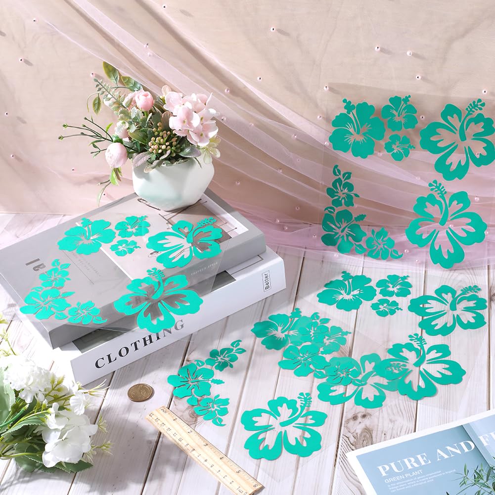 4 Adesivi Fiore Di Ibisco Hawaiano Per Auto - Decorazione Solare Riflettente, Facili Da Applicare - Design Colorato - Foto 8