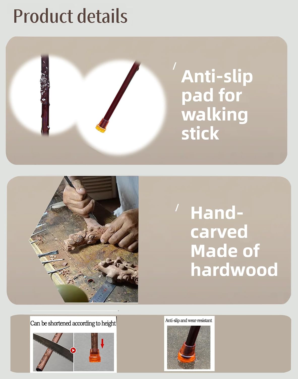 Dragon Canes for Men, Handmade Wooden Walking Canes for Men Women,Heavy Duty Up to 500 Pounds,Exquisite Natural Wood Carved Walking Ergonomic Stick