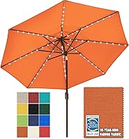 Vista 17 de EliteShade USA - Sombrilla solar de 9 pies / 2.74 metros, de 3 niveles, con 10 años sin decoloración, 80 luces LED para patio, mesa al aire libre