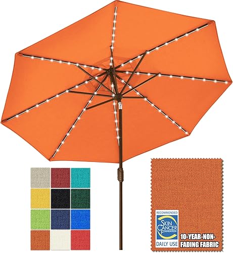 Miniatura 17 de EliteShade USA - Sombrilla solar de 9 pies / 2.74 metros, de 3 niveles, con 10 años sin decoloración, 80 luces LED para patio, mesa al aire libre