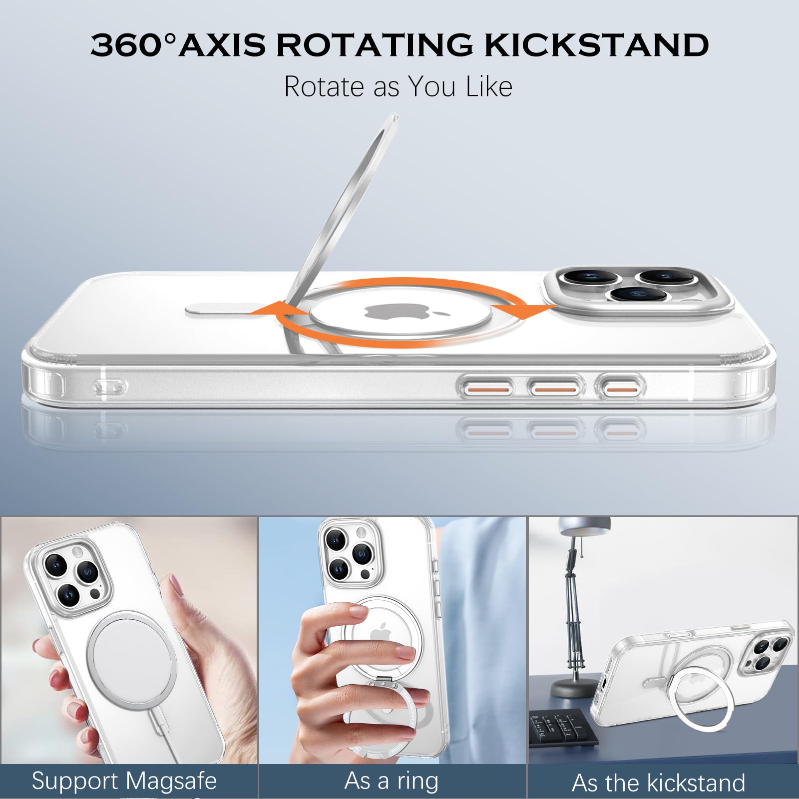 YINLAI IPhone 16 Pro Case - MagSafe Compatible Translucent Matte Cover With Magnetic