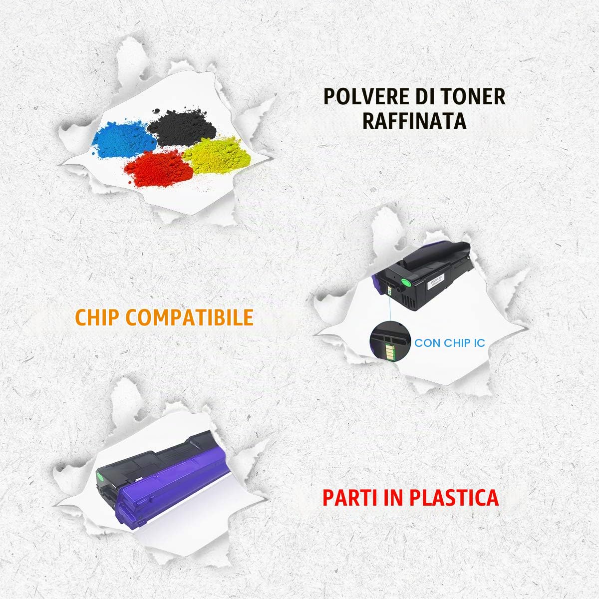 GREENPRINT Cartucce Toner 4 Colori Compatibili SP C250 C261 Alta Capacità 2300 Pagine per RICOH Aficio SP C250DN C250SF C261SFN C261SFNw C261DNw C260 C260DNW C260SFNW Stampanti Laser