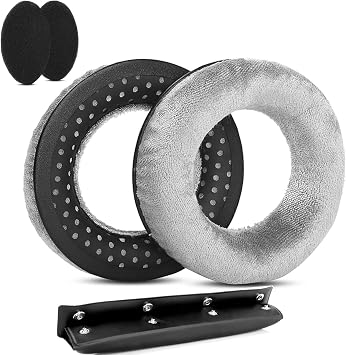 DT770 Pro Earpads Headband for Beyerdynamic MMX 300/DT 990 Headsets - Gray | Velvet Ear Pads Cushions Replacement for DT770/DT990 Pro/DT880/Custom One Pro Plus Covers Accessories