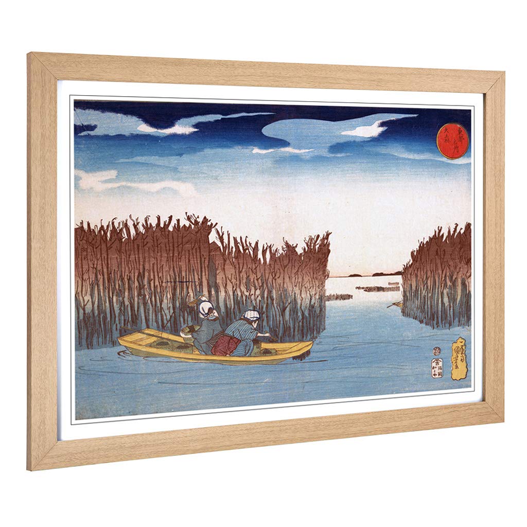 Big Box Art Framed Print of Hiroshige Japanese Oriental (26) Design | Wall Art Picture | Home Decor for Kitchen, Living Room, Bedroom, Hallway, Oak, A2 / 24.5x18 Inch / 62x45cm