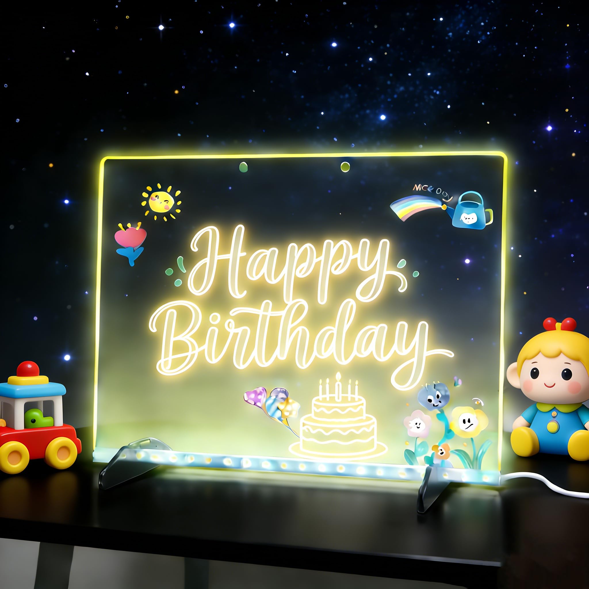 Ortizan Tavola da disegno a LED, 3 effetti di luce, per scrivere messaggi per bambini, casa, bar, ufficio