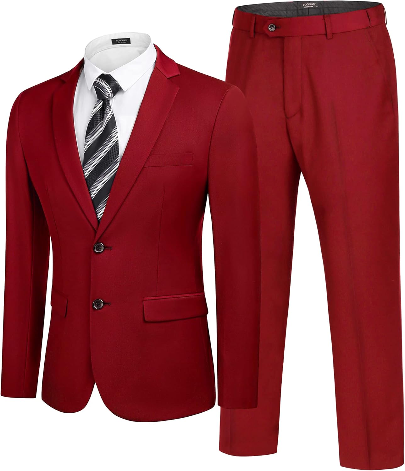 COOFANDY Men's 2 Piece Suits Classic Fit 2 Button Dress Suits Tuxedo Jacket Blazer for Wedding Business Dinner Prom