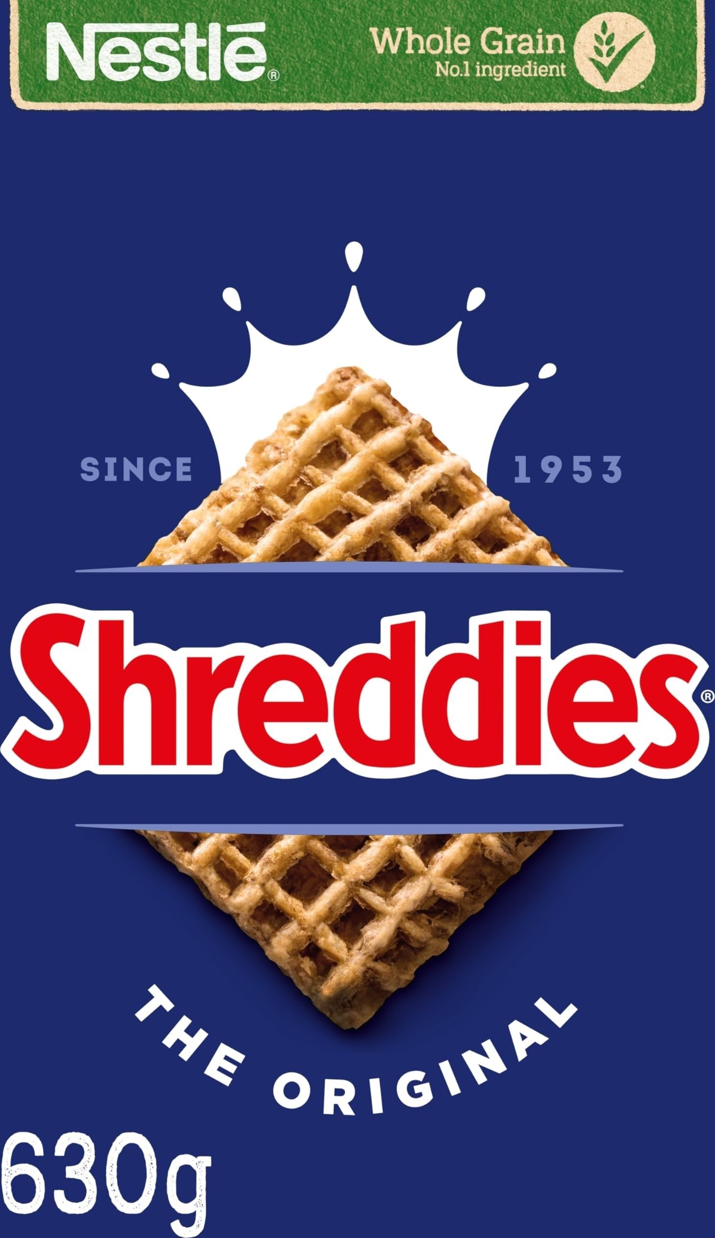 Nestlé Cereals - Shreddies Breakfast Cereal - Bitesize Wholegrain Wheat Squares - The Original - High Fibre, No Added Sugar - 630g