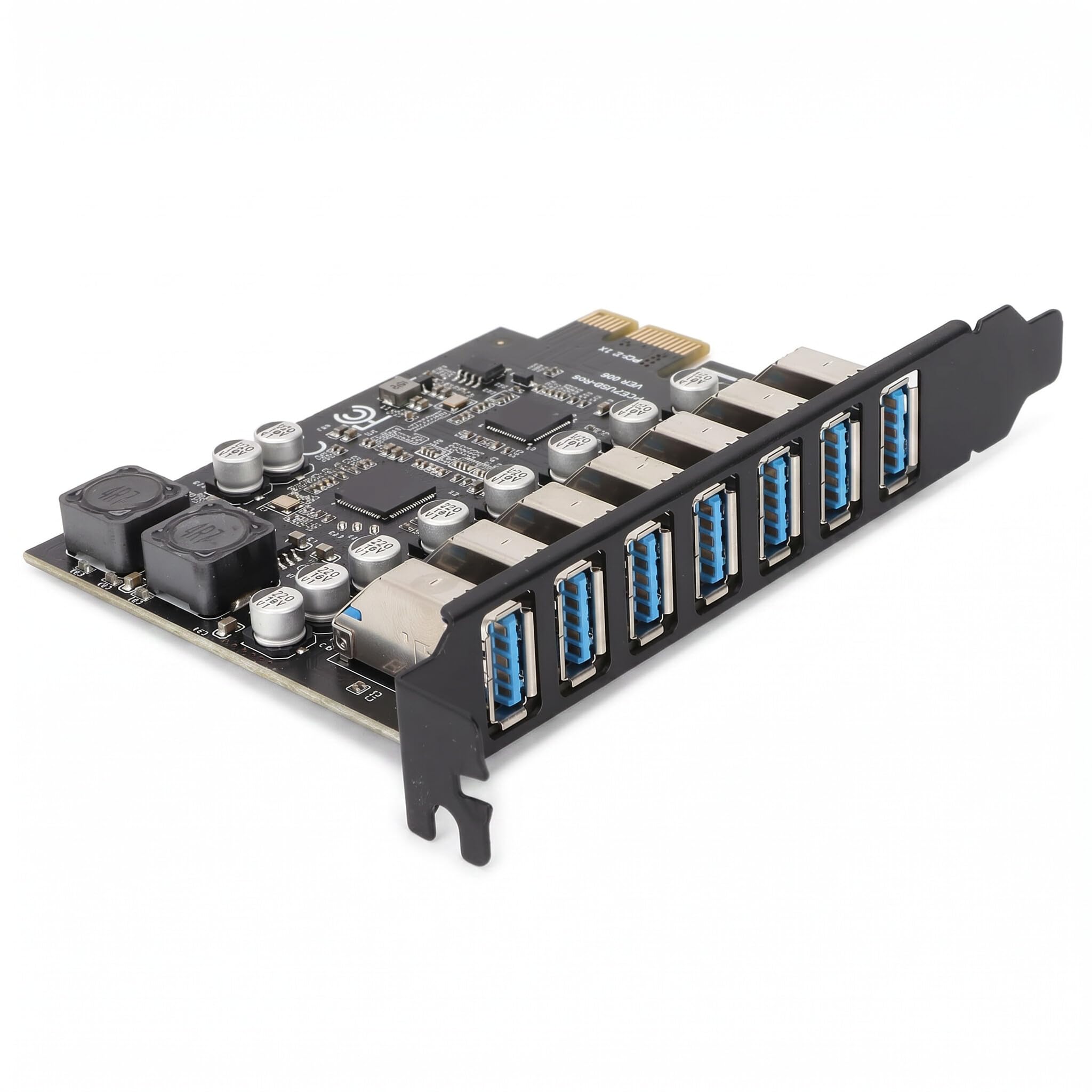 HUB da PCI-E a USB 3.2 a 7 Porte, Scheda di Espansione PCIE, Scheda Adattatore Extender PCI Express per Controller Esterno da 5 Gbps per Desktop XP, 7, 8, 10,11