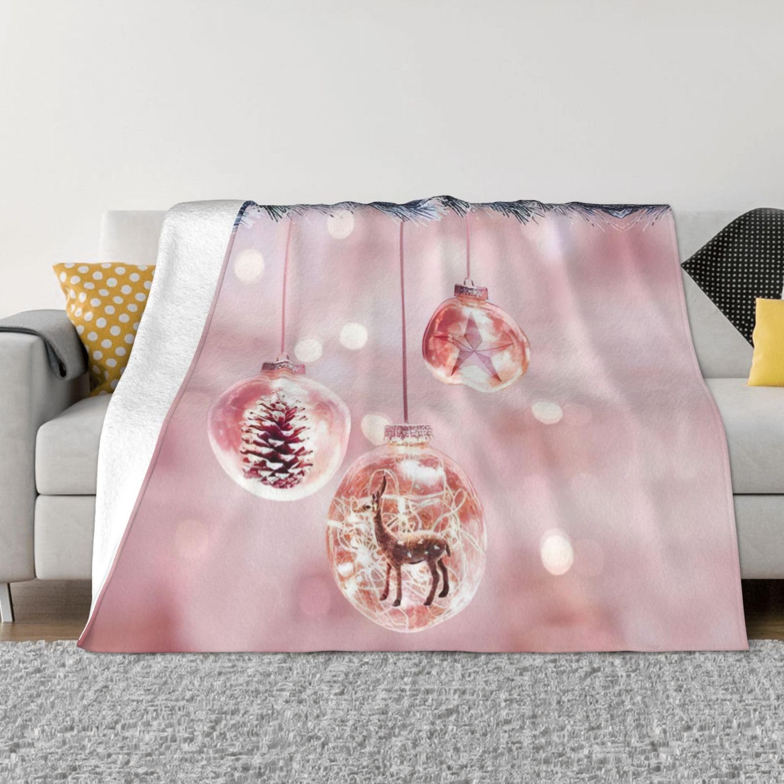 Couverture en flanelle rose ultra douce pour lit et canapé cozy