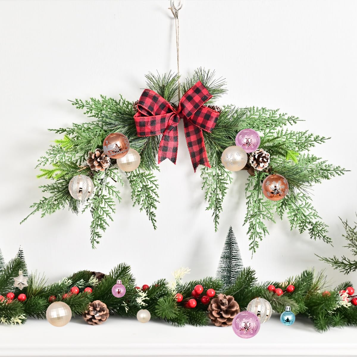 44 esferas de Navidad para árbol de Navidad, decoraciones de árbol de Navidad, esferas colgantes para decoración de vacaciones, bodas, fiestas (champán, café-rosa)
