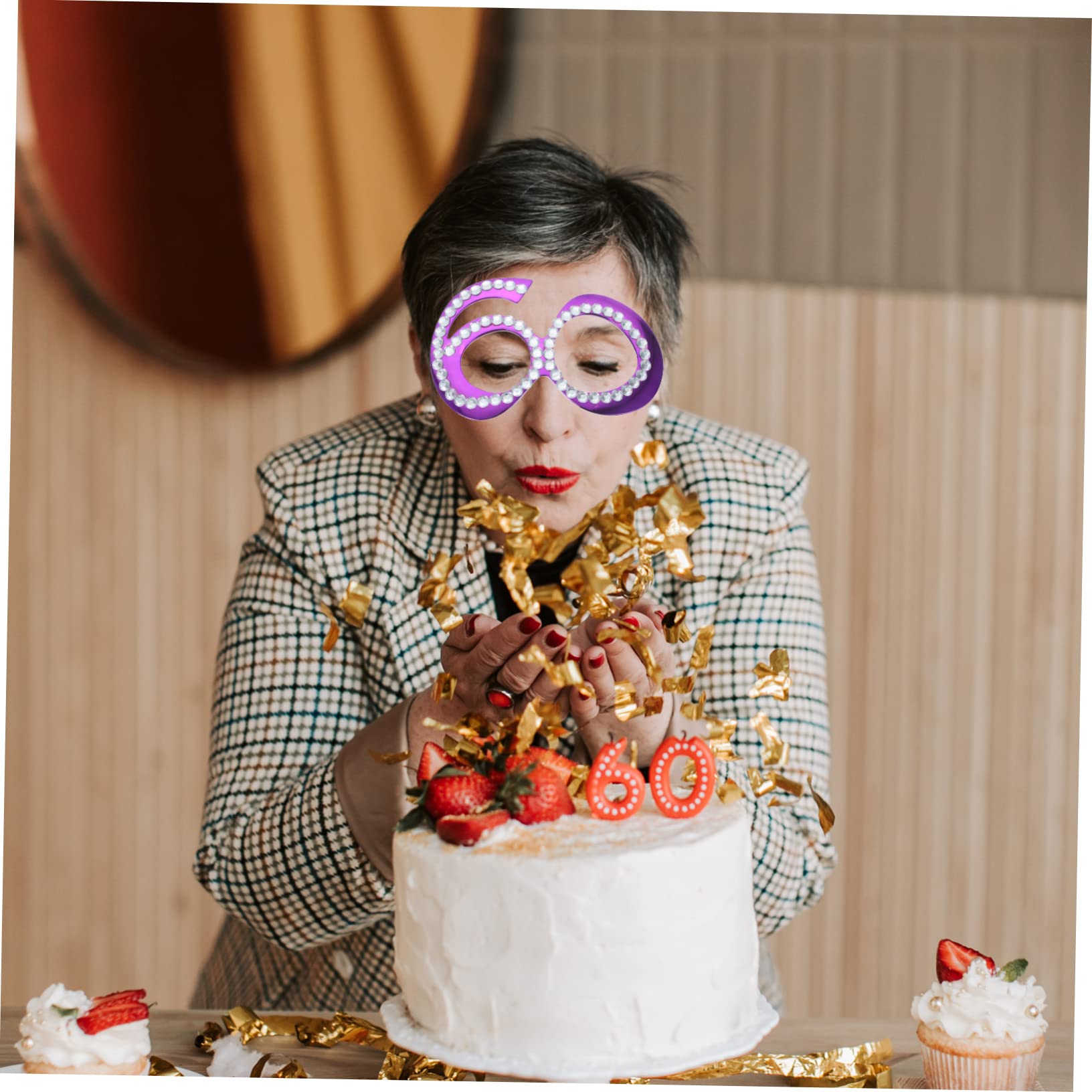 Lunettes D'Anniversaire 60 Ans - Accessoire Déco Fête Adulte - Style Rétro Et Amusant - Unisexe