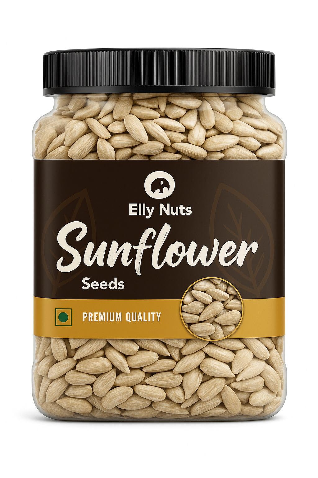 Elly Nuts Raw Sunflower Seeds For Eating | Protein and Fibre Rich Superfood, Healthy Seeds [Jar Pack] (1 Kg, Sunflower Seeds)