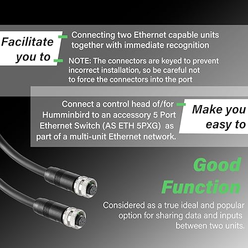 Miniatura 4 de Bzumperyz 720073-6 Cable Ethernet de 5 pies COMO EC 5E Reemplazar para Humminbird, Negro