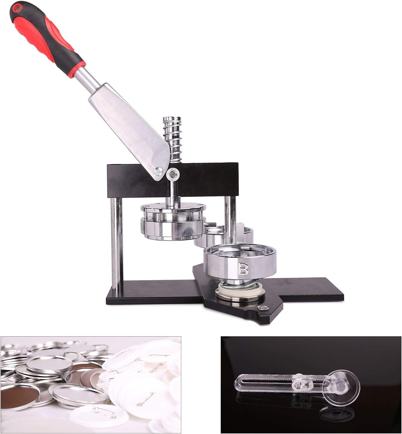 CO-Z Button Badge Maker Machine, Punch Press Pin Maker, Multiple Die Moulds, 600 button parts + Circle Cutter, Metric System, Arts and Crafts, Celebrations, Parties, Personalized Buttons + More (58MM)